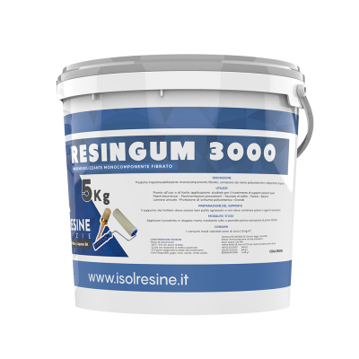 Isolresine - Resingum 3000 grigio - Prodotto impermeabilizzante monocomponente fibrato