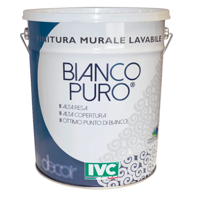 Ivc - Bianco puro - Finitura murale lavabile per interni ed esterni al elevata resa