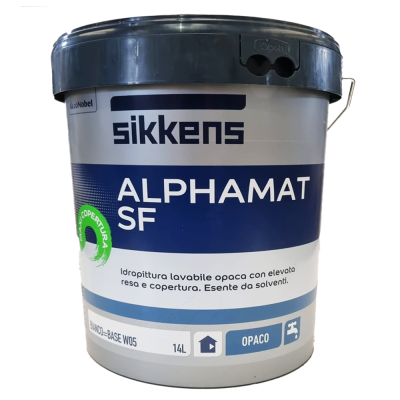 Sikkens - Alphamat SF bianco - Idropittura lavabile opaca con elevata resa e copertura